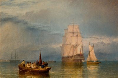 En el Puerto - Una Calma, 1856 de Henry Dawson