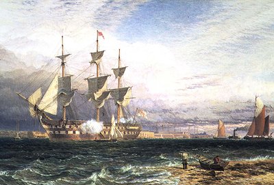 Sheerness, Isla de Sheppey, Buque de Guardia Saludando de Henry Dawson