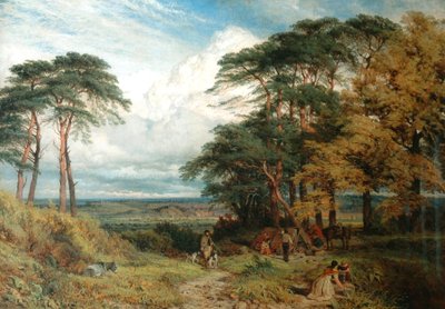 El Campamento Gitano y Nottingham desde Wilford Hill, 1853 de Henry Dawson