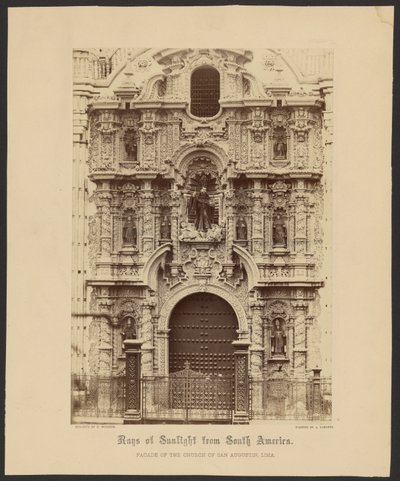 Fachada de la Iglesia de San Agustín, Lima de Henry DeWitt Moulton