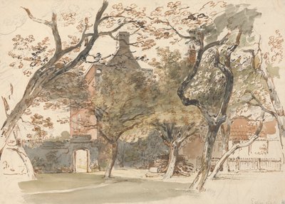 Parte de una casa y un jardín de Henry Edridge
