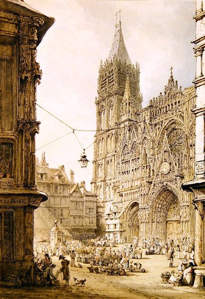 Catedral de Ruán, fachada oeste de Henry Edridge