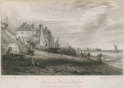 Vista de la playa en Brighton de Henry Edridge