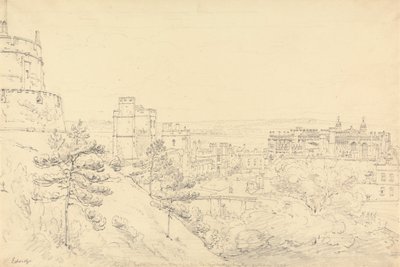 El Castillo de Windsor desde el Glacis de la Torre Redonda de Henry Edridge