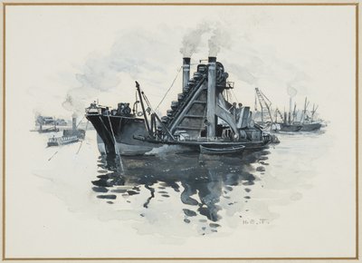Una draga en los muelles de Salford de Henry Edward Tidmarsh