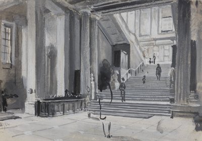 Vista interior del Museo Británico mostrando la escalera principal, 1884 de Henry Edward Tidmarsh
