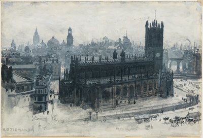 Manchester desde la Grammer School de Henry Edward Tidmarsh