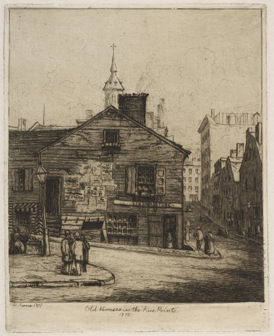 Casas antiguas en los Five Points, 1870 de Escenas del Viejo Nueva York, 1871 de Henry Farrer