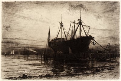 Puesta de sol, Bahía de Gowanus de Henry Farrer