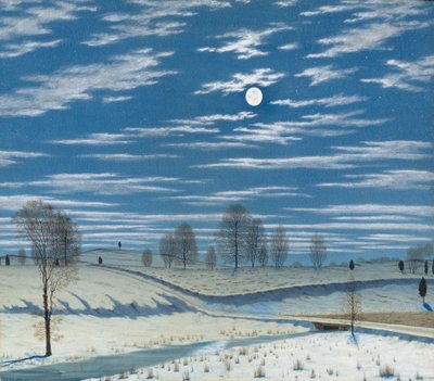 Escena de invierno a la luz de la luna, 1869 de Henry Farrer