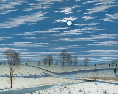 Escena de Invierno a la Luz de la Luna, 1869 de Henry Farrer