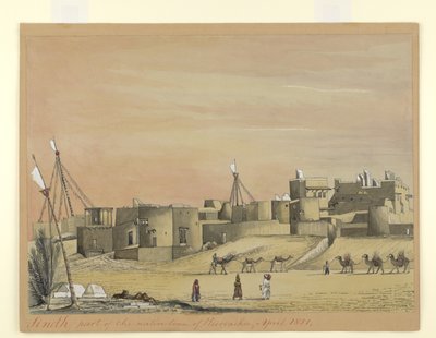 Parte del Pueblo Nativo de Kurachee (Karachi), abril de 1851 (acuarela sobre papel) de Henry Francis Ainslie