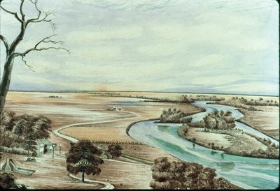 Taberna en el río Illinois, 1842 de Henry Francis Ainslie