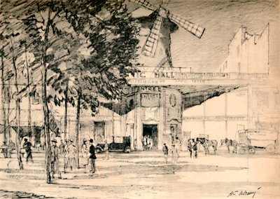 Le Moulin Rouge Muerto de verdad es la vela de Pierrot, c1927 de Henry Franks Waring
