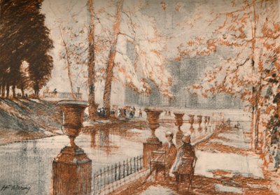 El Luxemburgo París ama los árboles y los niños, c1927 de Henry Franks Waring