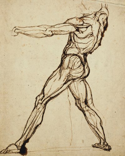 Un desnudo lanzando de Johann Heinrich Füssli