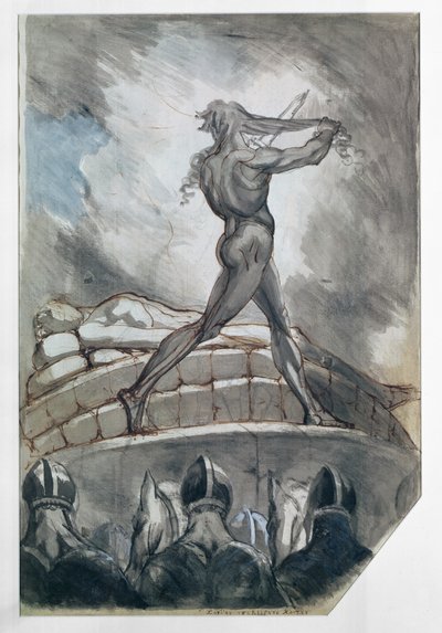 Aquiles sacrificando su cabello por Patroclo, 1800-5 de Johann Heinrich Füssli