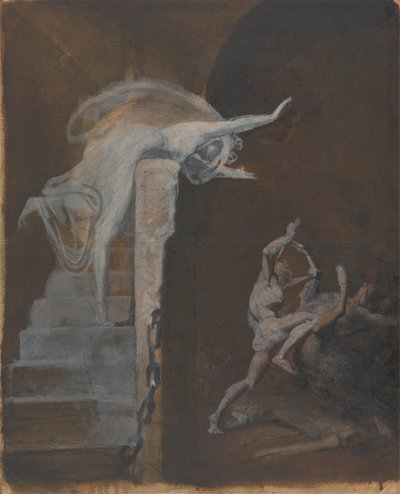 Ariadna observa la lucha de Teseo con el Minotauro de Johann Heinrich Füssli