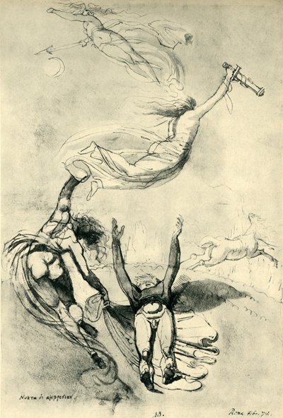 Héroe muerto con diosas, 1778 de Johann Heinrich Füssli