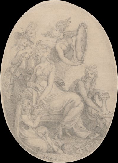 Dibujo para el frontispicio de El jardín botánico de Erasmus Darwin de Johann Heinrich Füssli