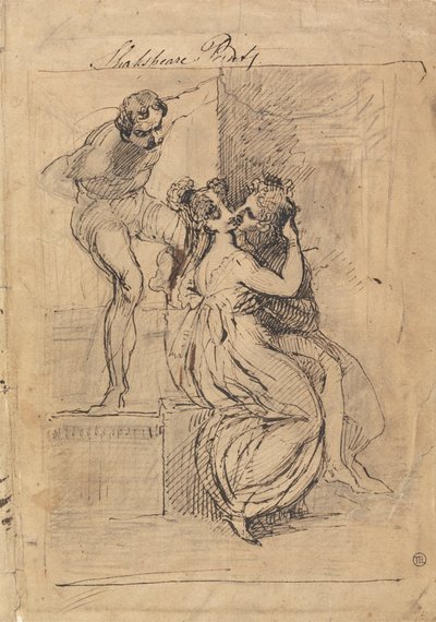 Figura inclinada sobre la escalera de Johann Heinrich Füssli