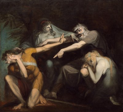 Edipo maldice a su hijo Polinices de Johann Heinrich Füssli