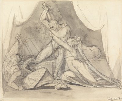 Percival libera a Belisane del hechizo de Urma de Johann Heinrich Füssli