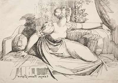 Especímenes de Poliautografía: Mujer en un sofá de Johann Heinrich Füssli