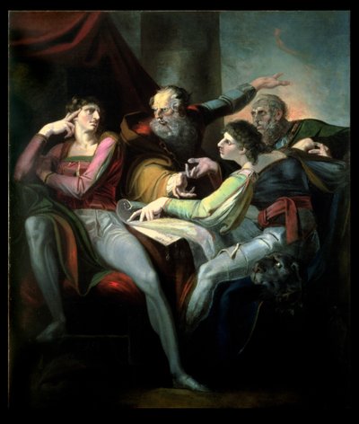 La disputa entre Hotspur, Worcester, Mortimer y Glendower, 1784 de Johann Heinrich Füssli