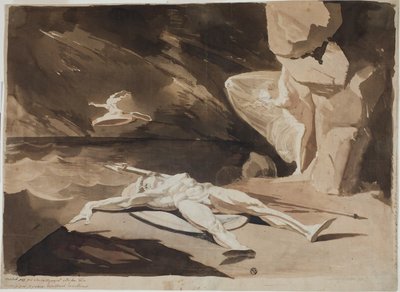 Tetis llorando el cuerpo de Aquiles de Johann Heinrich Füssli