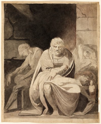 Ugolino y sus hijos mueren de hambre en la torre de Henry Fuseli