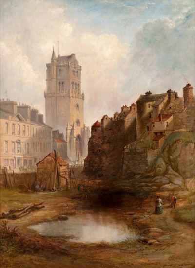 Lindsay Street Quarry and Old Steeple, c.1855 (óleo sobre lienzo) de Henry G. Duguid