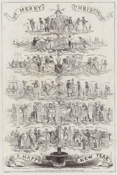El árbol de Navidad, visto por el padre de una familia de Henry George Hine