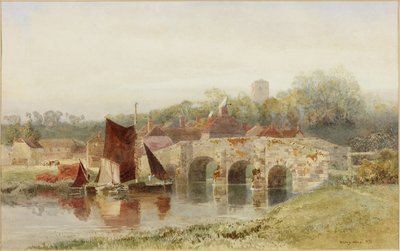 Pueblo con puente de Henry George Hine
