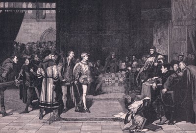 Enrique, Príncipe de Gales ante el Juez Gascoigne de Henry Gillard Glindoni