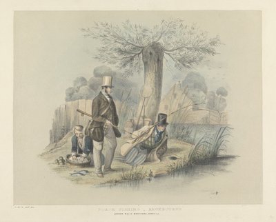 Pesca de cucarachas, Broxbourne, de un conjunto de seis imágenes de pesca de Henry Heath