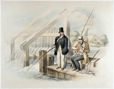 Pesca de truchas, Beddington Park, de un conjunto de seis imágenes de 