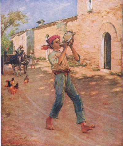 Peces llorando en España, ilustración de My Magazine, 1925 de Henry Herbert La Thangue