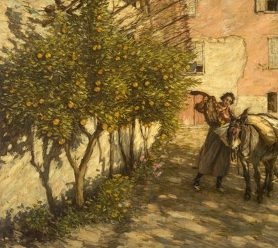 Recolectando naranjas, 1929 de Henry Herbert La Thangue