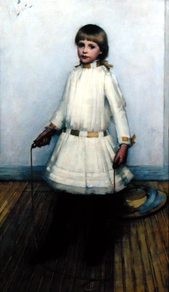 Niña con una cuerda de saltar de Henry Herbert La Thangue