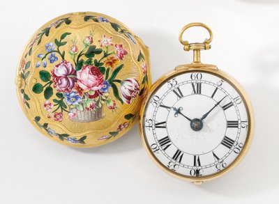 Reloj de bolsillo de caja doble abierta, 1758 de Henry Hindley