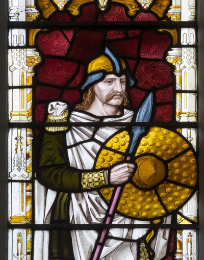 Cambridge, Trinity College, Heaton Butler & Bayne, Henry Holiday, Sigbert, 1870, adaptado de Carl Almquist de Henry Holiday