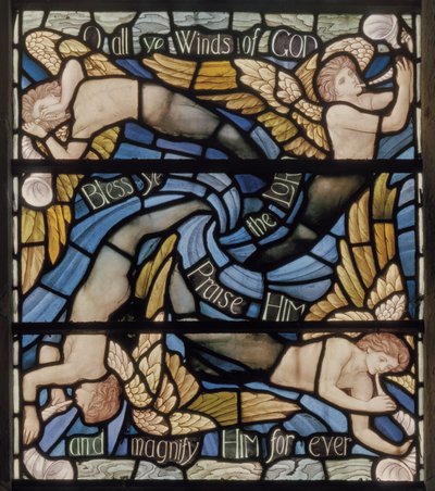 Oh Todos los Vientos de los Dioses, detalle de la Ventana Benedicite, c.1895 de Henry Holiday