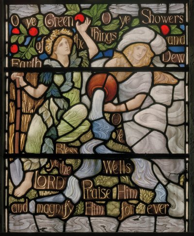 Oh Cosas Verdes, detalle de la Ventana Benedicite, c.1895 de Henry Holiday