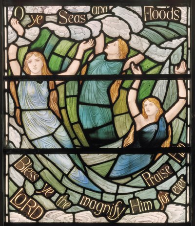 Oh mares y ríos, detalle de la ventana Benedicite de Henry Holiday