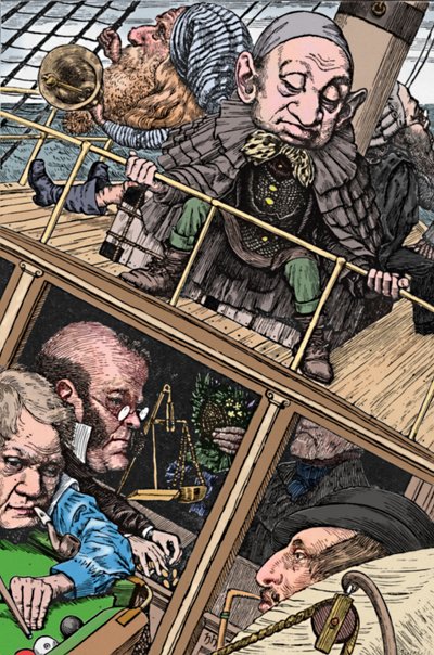 La tripulación estaba completa. De La caza del Snark de Lewis Carroll, 1874-1876, 1923 de Henry Holiday