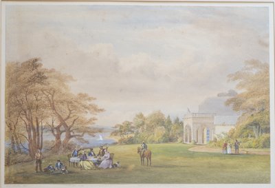 Familia Drummond en Bournehill Cottage, 1858 de Henry Holland