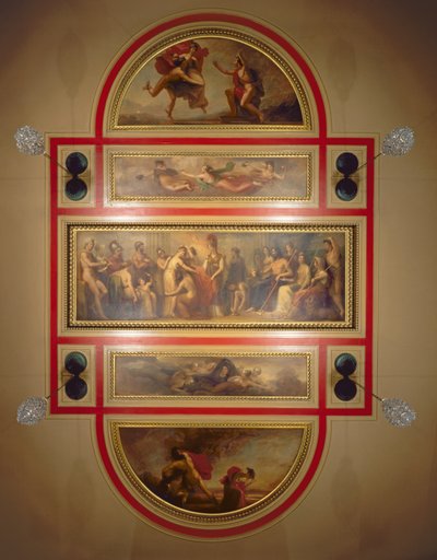 Techo en la biblioteca y comedor, representando la leyenda de Pandora, c.1834 de Henry Howard