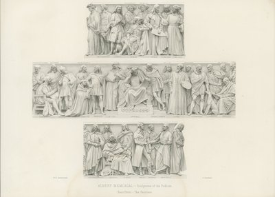 Esculturas en el podio del Memorial de Albert de Henry Hugh Armstead