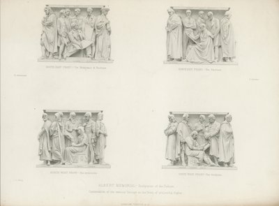 Esculturas en el podio del Memorial de Albert de Henry Hugh Armstead